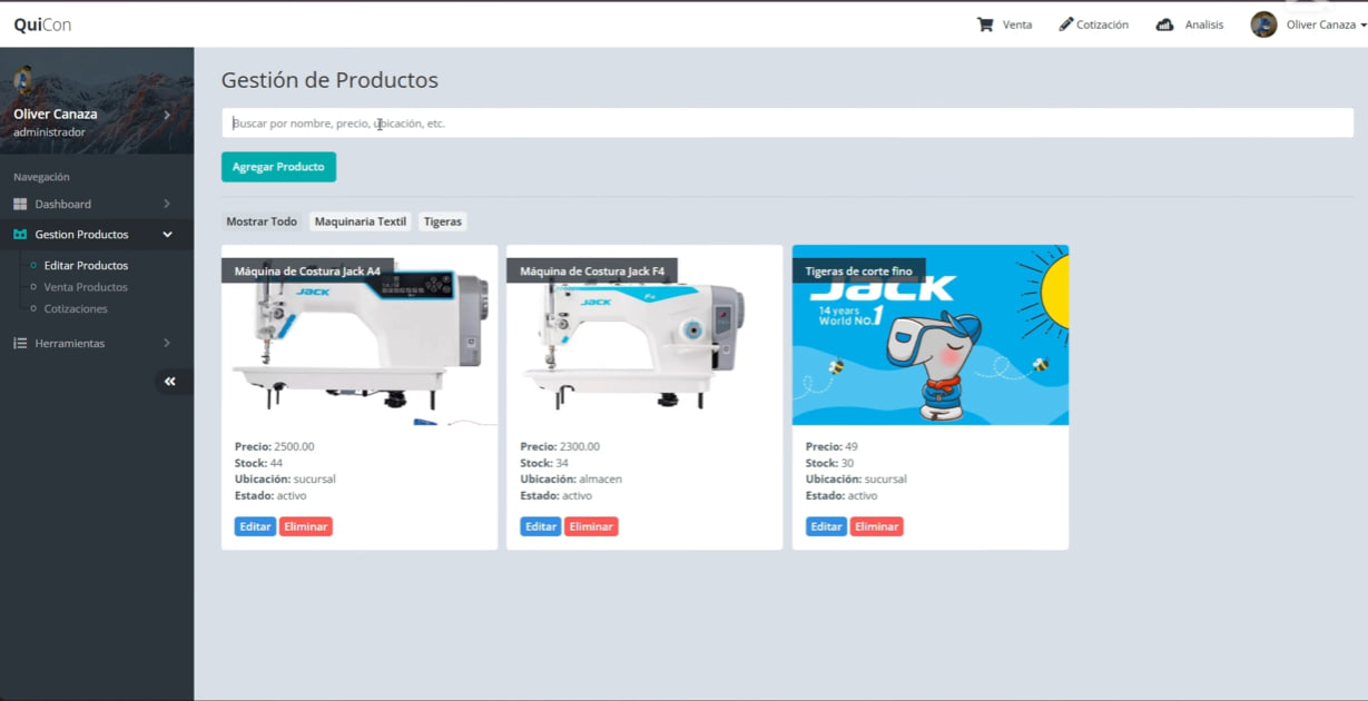 CRM web con control de stock y reportes